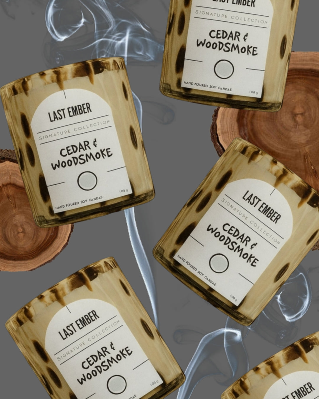 Large Scented Candle - Cedar & Woodsmoke