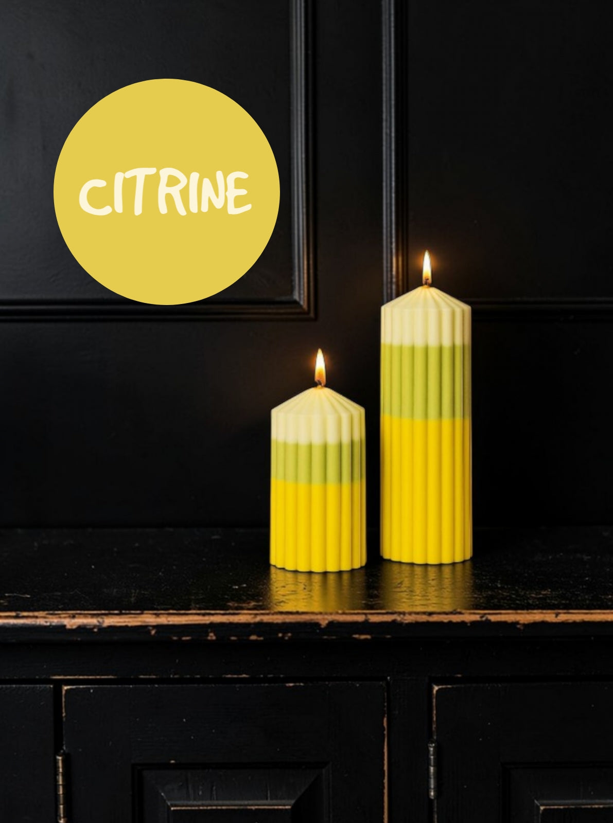 Layered Pillar Candle - CITRINE