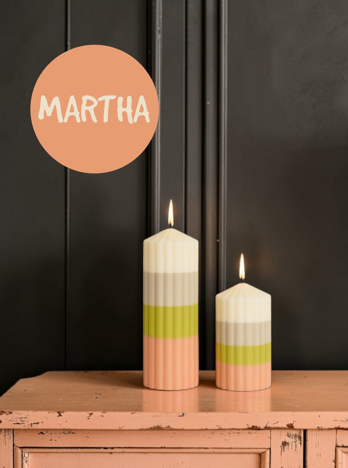 Layered Pillar Candle - MARTHA