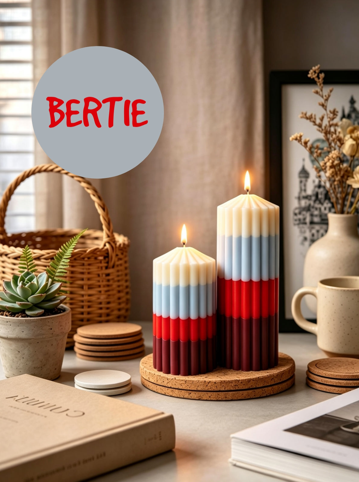 Layered Pillar Candle - BERTIE