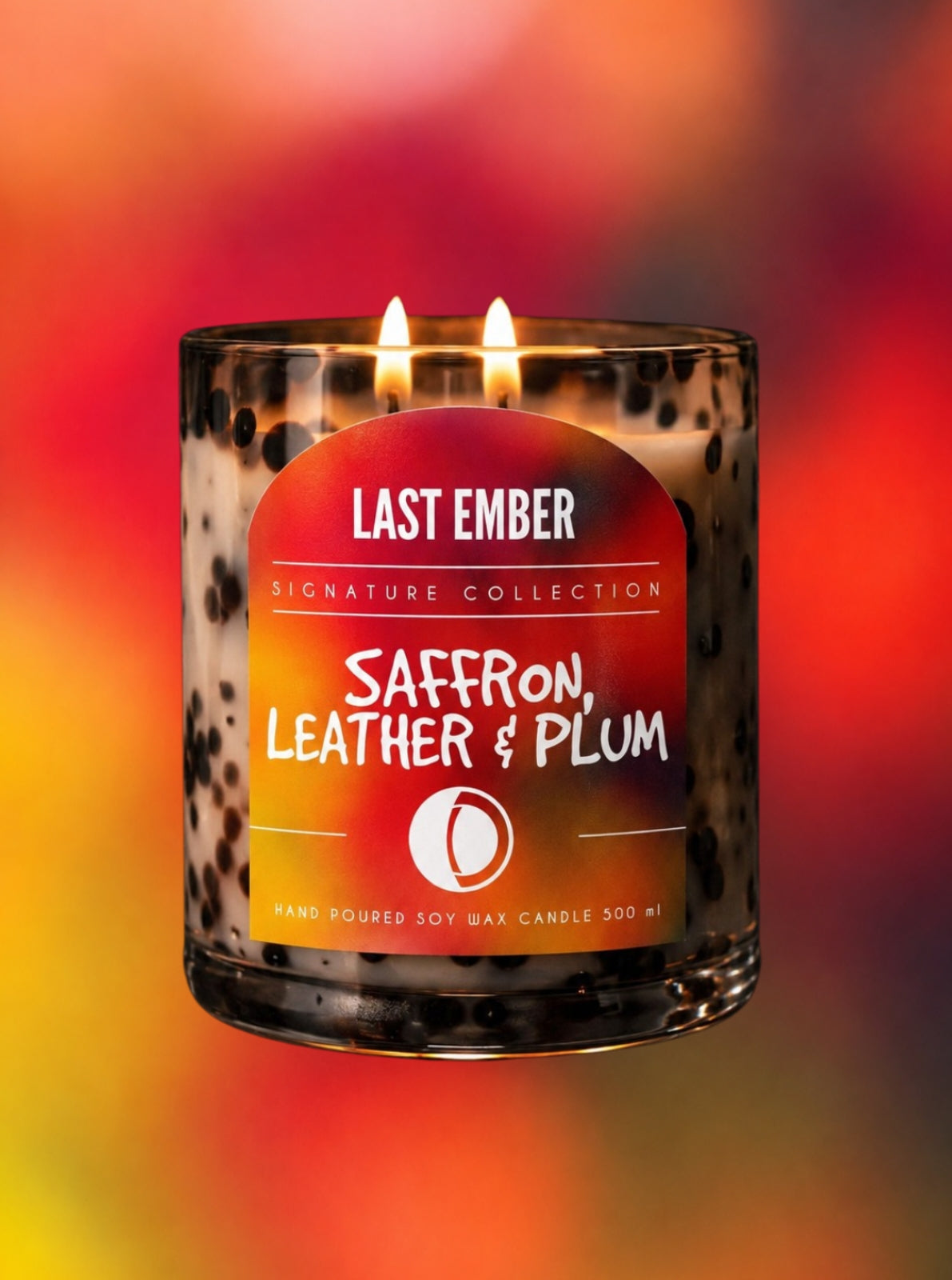 Large Scented Candle - Saffron, Leather & Plum