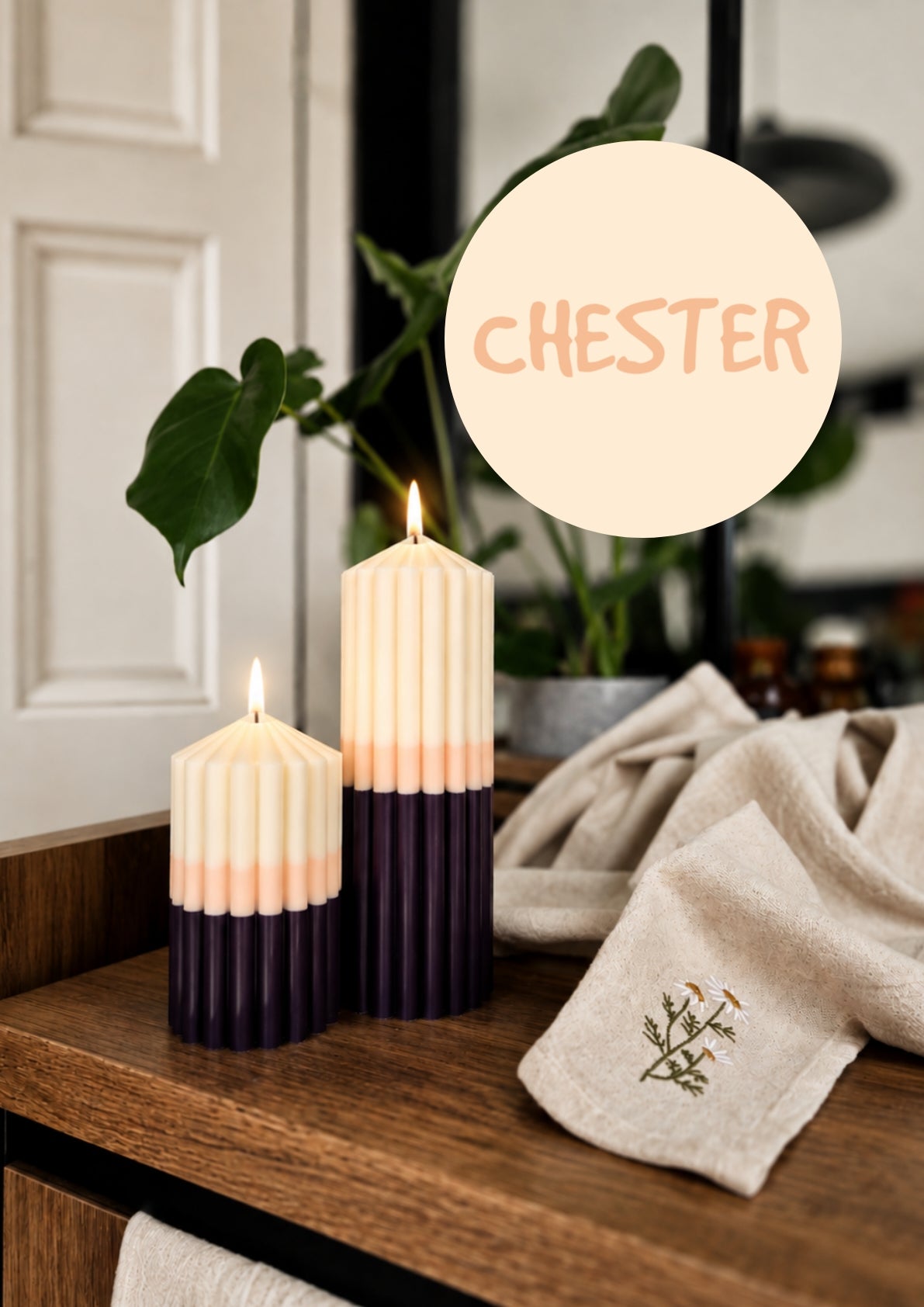 Layered Pillar Candle - CHESTER