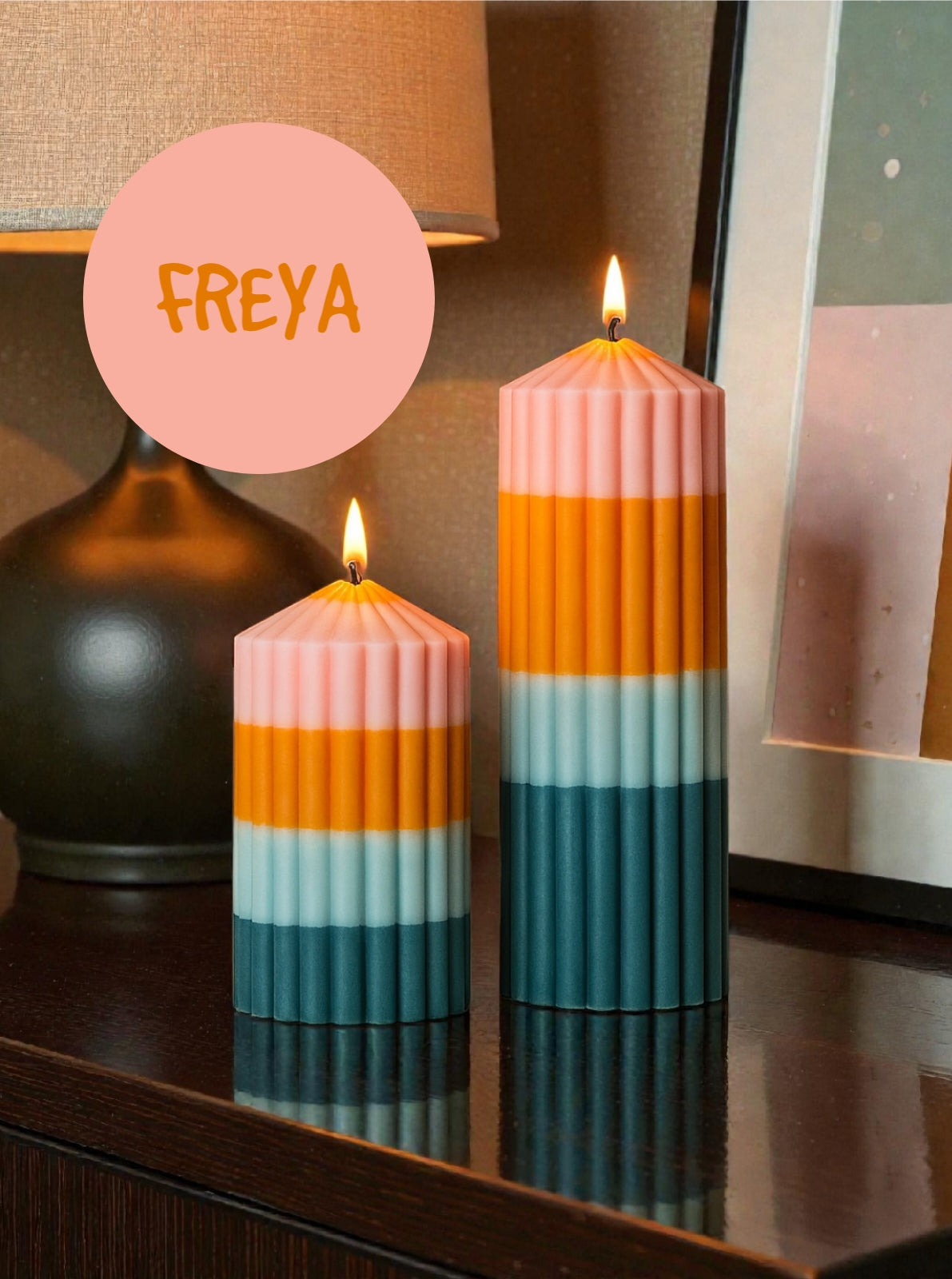 Layered Pillar Candle - FREYA